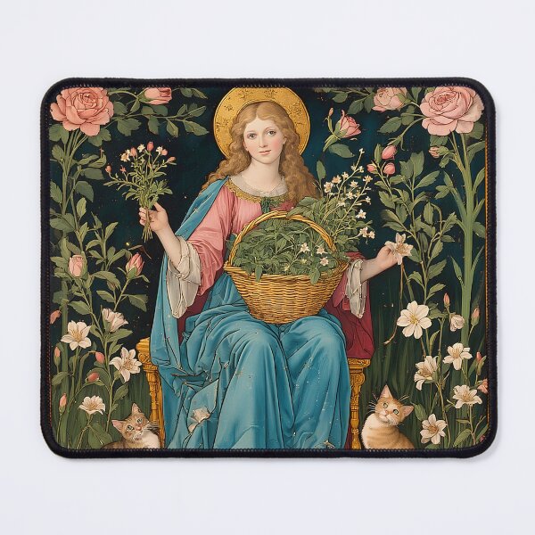 Item preview, Saint Gertrude of Nivelles with cats. designed and sold by Natalia-Vlad.
