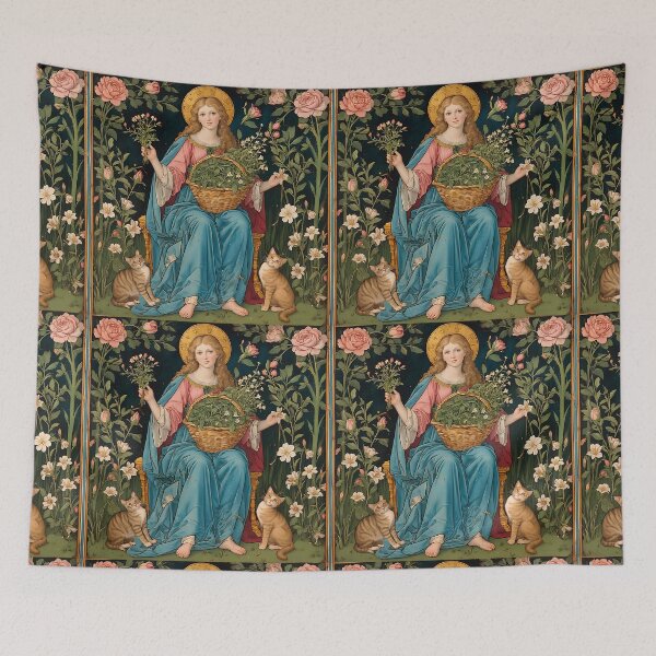 Item preview, Saint Gertrude of Nivelles with cats. designed and sold by Natalia-Vlad.