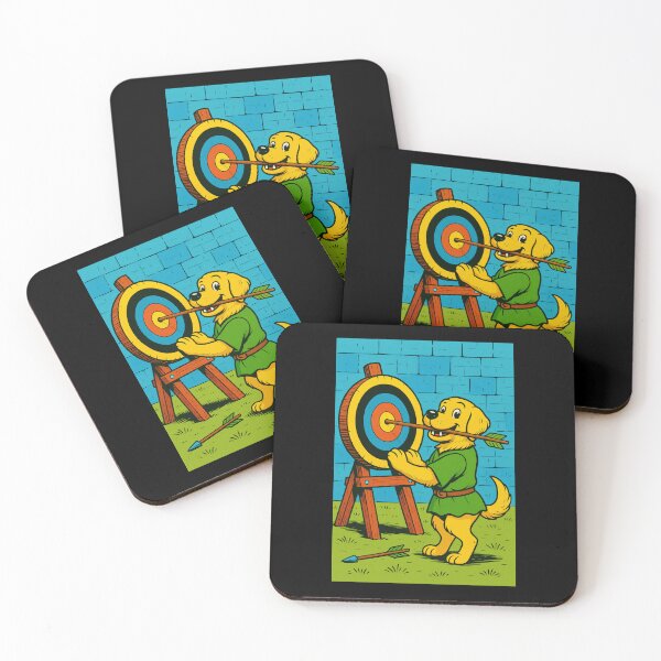 Item preview, Castlecore Pets: Labrador – Medieval Archery Practice – Gift for Labrador Lovers • Retro Comics • Vintage Halftone designed and sold by JacobKAurumhead.