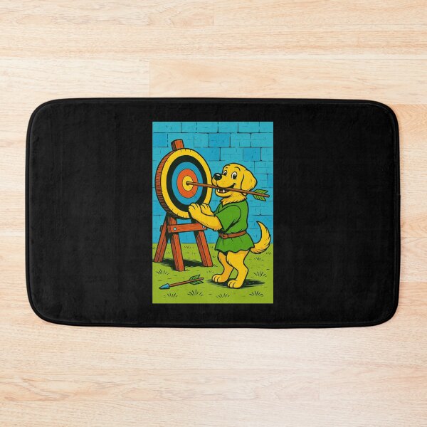 Item preview, Castlecore Pets: Labrador – Medieval Archery Practice – Gift for Labrador Lovers • Retro Comics • Vintage Halftone designed and sold by JacobKAurumhead.