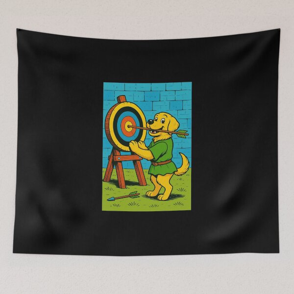 Item preview, Castlecore Pets: Labrador – Medieval Archery Practice – Gift for Labrador Lovers • Retro Comics • Vintage Halftone designed and sold by JacobKAurumhead.