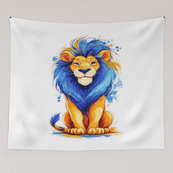 Item preview, Neon Mane King – Electric Lion designed and sold by ArtesioByZaber.