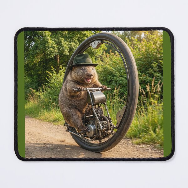 Item preview, Wombat Travelling in a Fried-Out Monowheel Motorcycle designed and sold by Tridentulus.