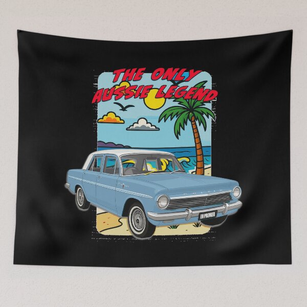 Item preview, EH Holden The Only Aussie Legend Classic Car Art in Light Blue designed and sold by Michael van der Hoorn.