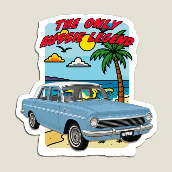 EH Holden The Only Aussie Legend Classic Car Art in Light Blue