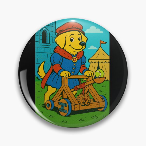 Item preview, Castlecore Pets: Labrador – Medieval Trebuchet Training – Gift for Labrador Lovers • Retro Comics • Vintage Halftone designed and sold by JacobKAurumhead.