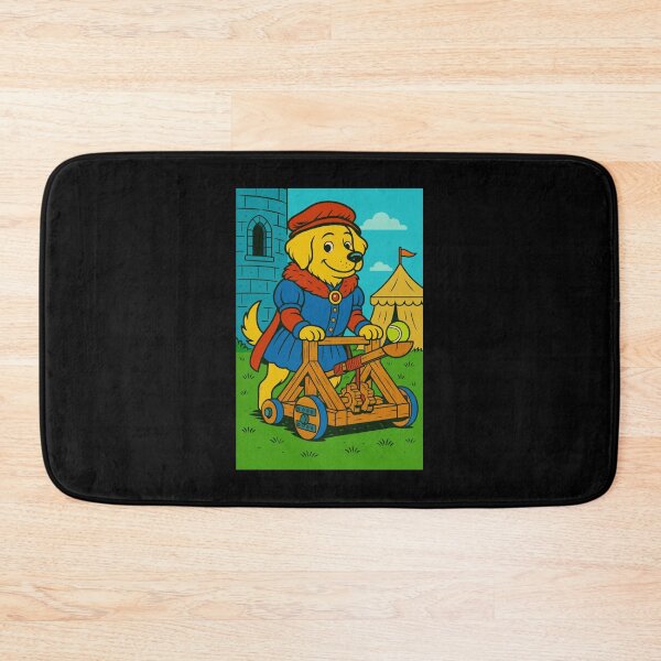 Item preview, Castlecore Pets: Labrador – Medieval Trebuchet Training – Gift for Labrador Lovers • Retro Comics • Vintage Halftone designed and sold by JacobKAurumhead.