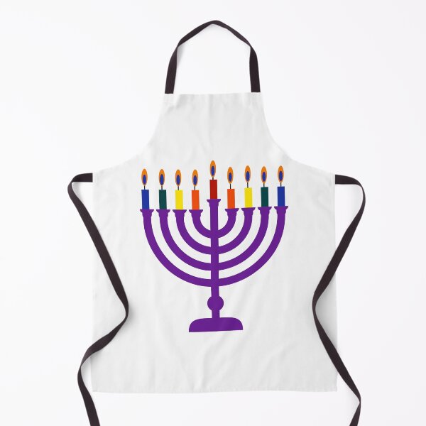 Item preview, Purple menorah with rainbow candles designed and sold by Rachel the Artist .