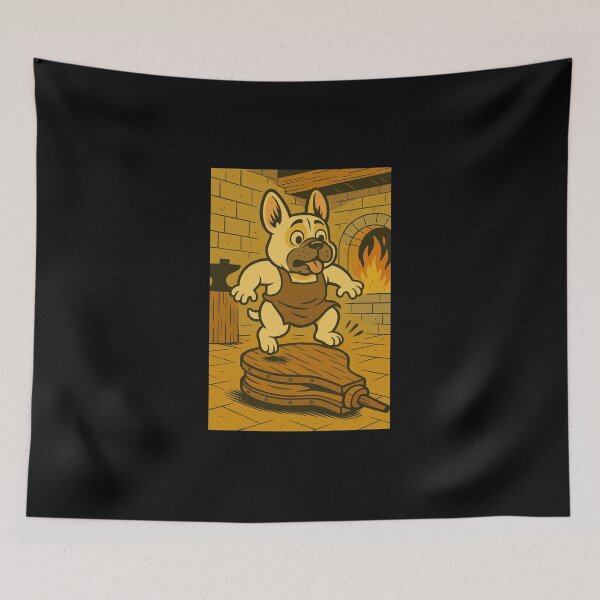 Item preview, Castlecore Pets: French Bulldog – Medieval Workout Pup – Gift for French Bulldog Lovers • Retro Comics • Vintage Halftone designed and sold by JacobKAurumhead.