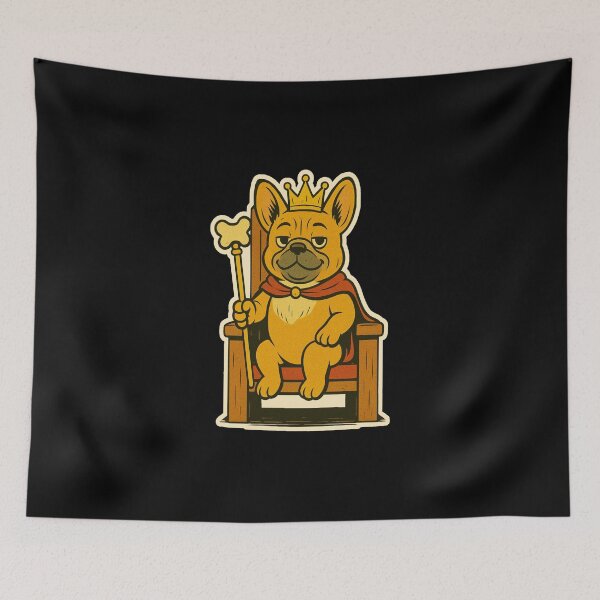 Item preview, Castlecore Pets: French Bulldog – Crowned Castle Pup – Gift for French Bulldog Lovers • Retro Comics • Vintage Halftone designed and sold by JacobKAurumhead.