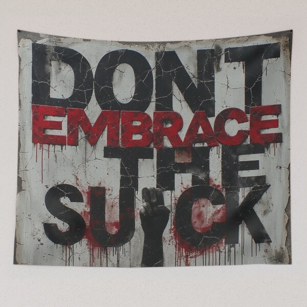 Item preview, DON'T EMBRACE THE SUCK Grunge Anti-Motivational Design designed and sold by David R Sawin The Architects Of Eden.