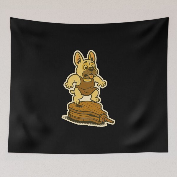 Item preview, Castlecore Pets: French Bulldog – Castle Gym Hero – Gift for French Bulldog Lovers • Retro Comics • Vintage Halftone designed and sold by JacobKAurumhead.