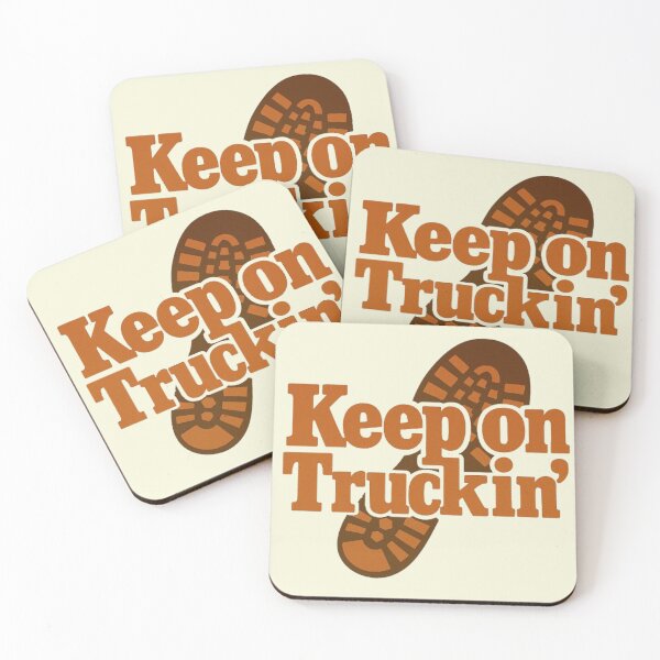 Item preview, Keep on Truckin’ Retro Shoeprint Typography Design designed and sold by H2Vibes.