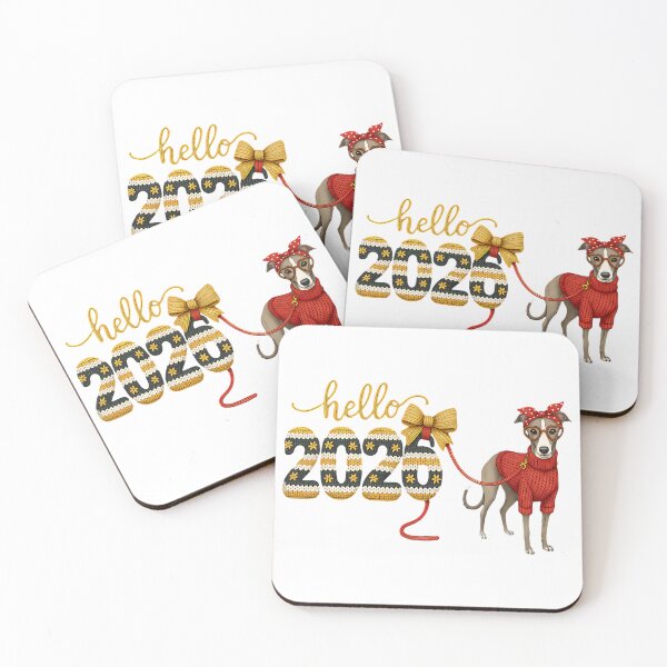Item preview, Hello 2026 Greyhound – Cozy New Year Sighthound Illustration designed and sold by EvrmoodCo.