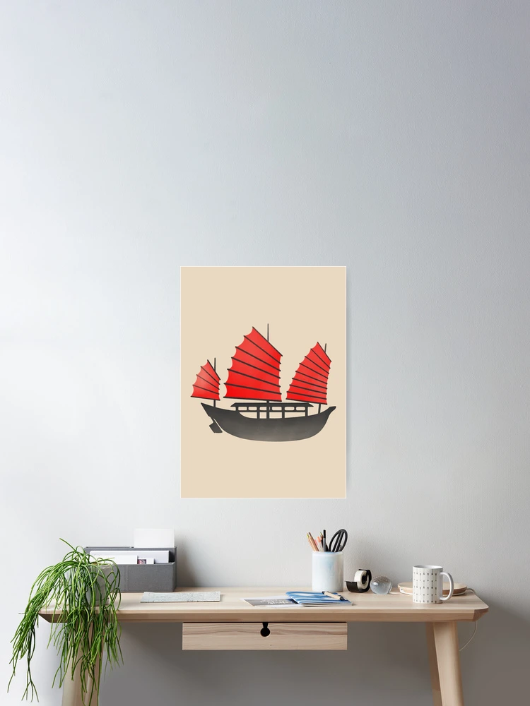Thumbnail 2 of 3, Poster, Junk Boat designed and sold by RorisRealms.