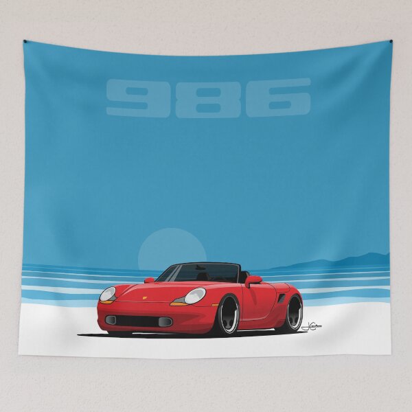 Item preview, Retro Porsche 986 Boxster beach illustration Essential  designed and sold by blackdogshop.