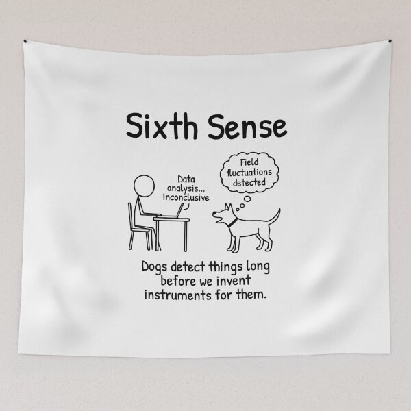 Item preview, Sixth Sense XKCD-Style Science & Dog Humor Comic designed and sold by AnnSign.