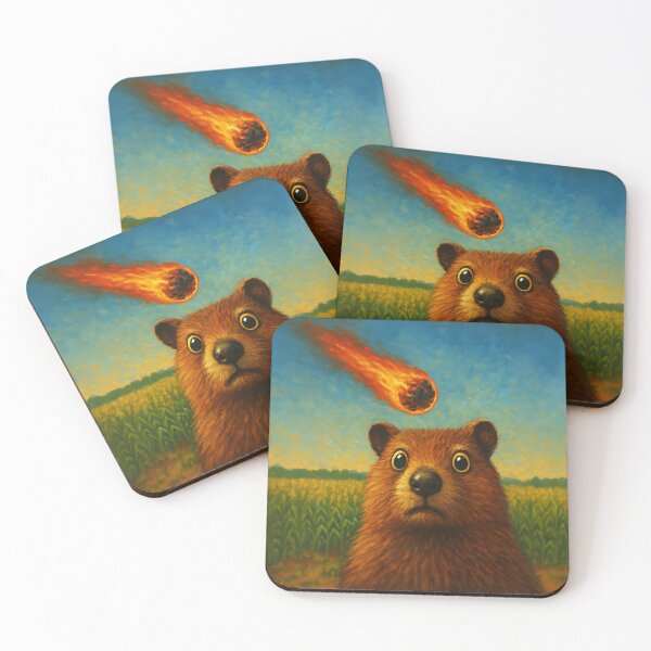 Item preview, An astonished quokka sees an asteroid with wide eyes - humorous motif - colorful designed and sold by Like it Different.