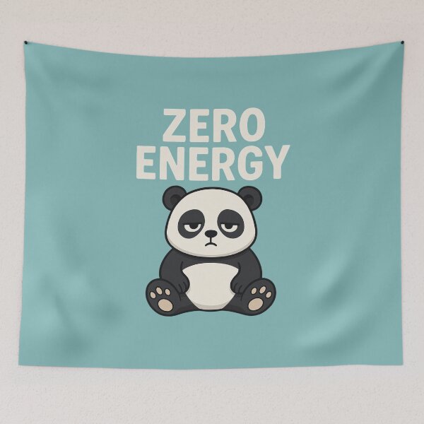 Item preview, Zero Energy Panda – Funny Lazy Cartoon designed and sold by Papier Atelier Art.