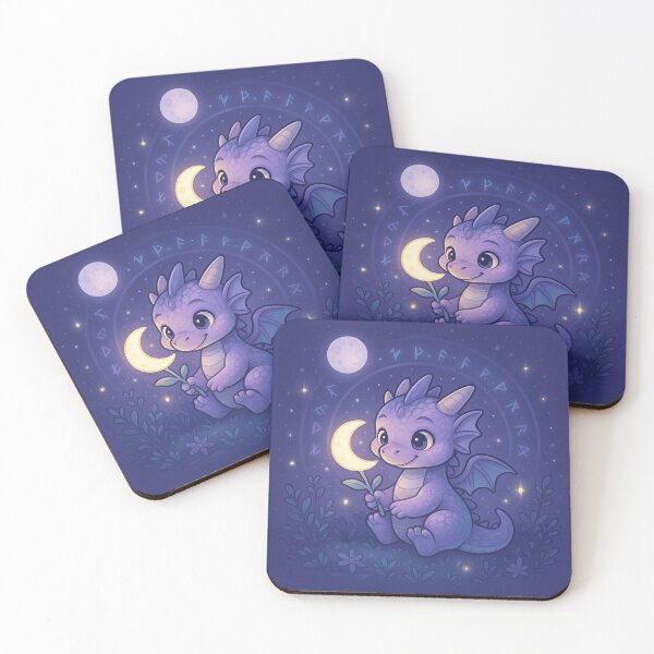 Item preview, Moon Garden Dragon – Cute Lunar Fantasy Baby Dragon Art designed and sold by EpicDragons-.