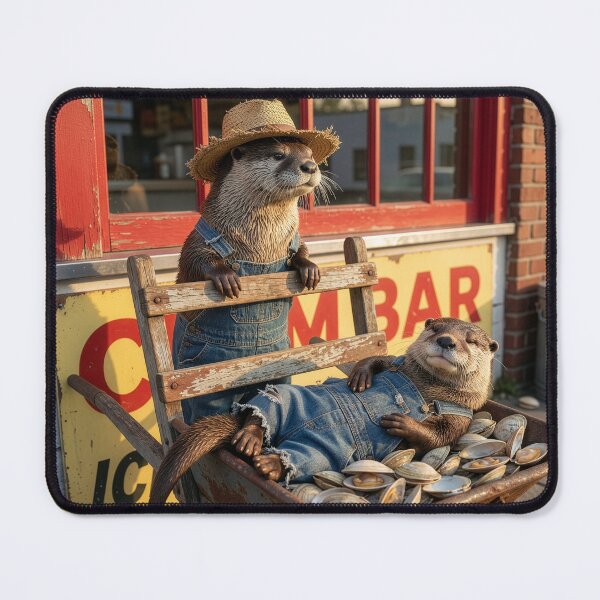 Item preview, Otters Visit All-You-Can-Eat Clam Bar designed and sold by Tridentulus.