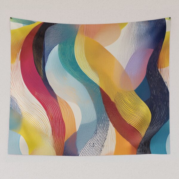 Item preview, Abstract Swirly Ribbons in Rainbow Colors designed and sold by DuckyRubin.