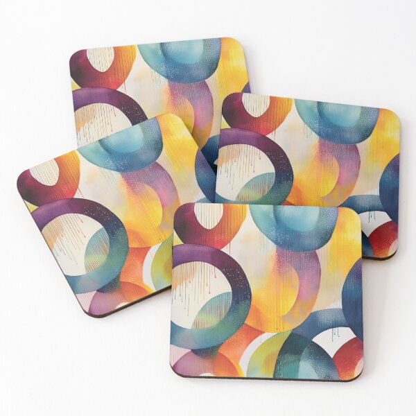 Item preview, Abstract Swirly Rings in Rainbow Colors designed and sold by DuckyRubin.