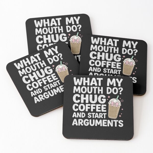 Item preview, Chug Coffee Start Arguments Funny Morning Quote designed and sold by FreshVibe Prints.