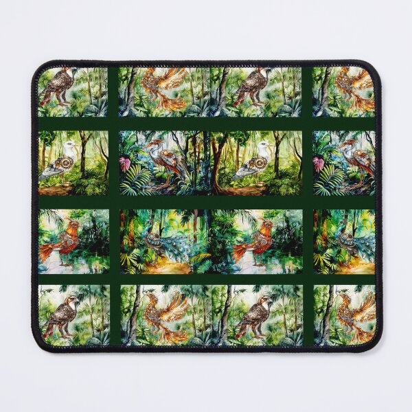 Item preview, Steampunk Mechanical Bird in Watercolor Jungle designed and sold by Doodle-Bloom.
