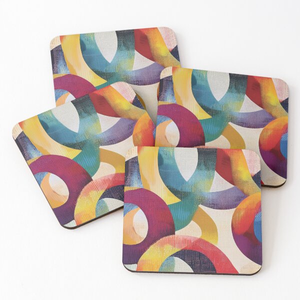 Item preview, Abstract Swirly Rings in Rainbow Colors designed and sold by DuckyRubin.