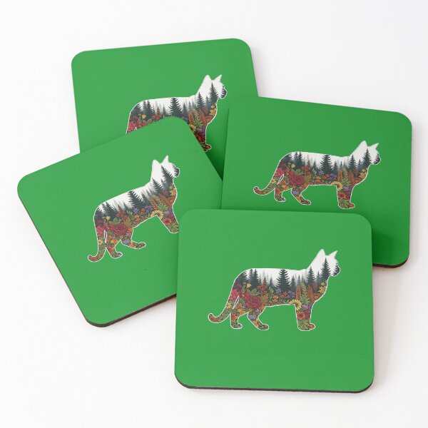 Item preview, Forest Trees and Flowers Cat Silhouette designed and sold by TeeARTHY.