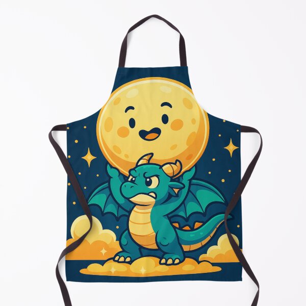 Item preview, Tiny Dragon Holding Up the Moon – Cute Cartoon Fantasy Dragon Art designed and sold by EpicDragons-.
