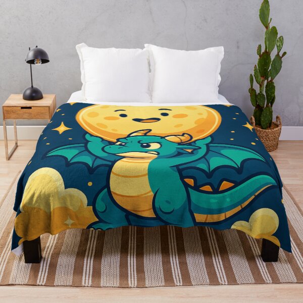 Item preview, Tiny Dragon Holding Up the Moon – Cute Cartoon Fantasy Dragon Art designed and sold by EpicDragons-.