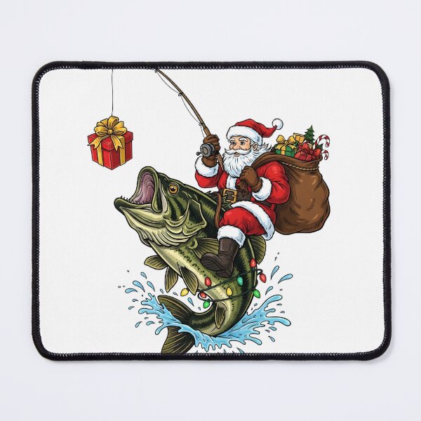 Item preview, Santa Fishing Bass Christmas Fisherman Humor designed and sold by KroghDs.