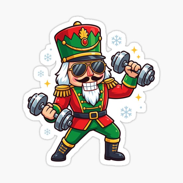 Item preview, Christmas Nutcracker Weightlifter Gym Funny Workout Gear designed and sold by DynamicDesign.
