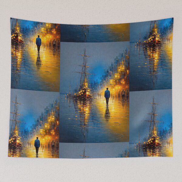Item preview, Harbor of Golden Silence – Tranquil Reflections designed and sold by ArtesioByZaber.