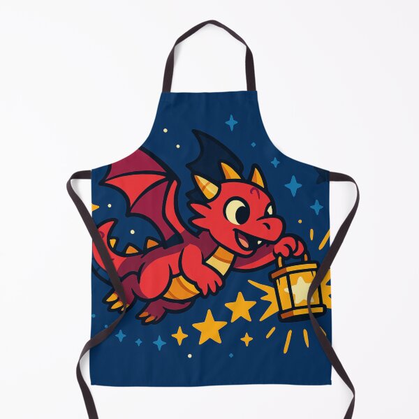 Item preview, Tiny Dragon Lighting the Stars – Colorful Cartoon Fantasy Dragon Art designed and sold by EpicDragons-.