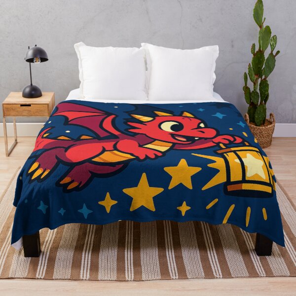 Item preview, Tiny Dragon Lighting the Stars – Colorful Cartoon Fantasy Dragon Art designed and sold by EpicDragons-.