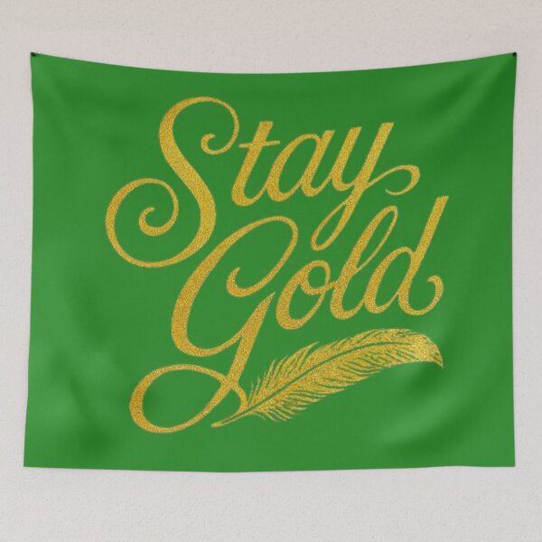 Item preview, Stay Gold Retro Glitter Feather Typography Design designed and sold by H2Vibes.