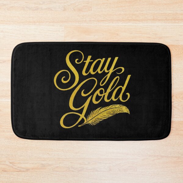 Item preview, Stay Gold Retro Glitter Feather on Black Design designed and sold by H2Vibes.