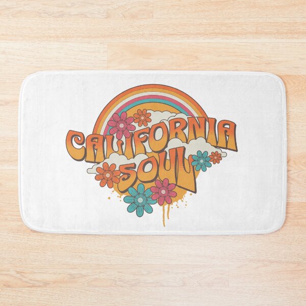 Item preview, California Soul - Retro Vintage 60s vibe with the flowers, fog and rainbow love of the Golden State designed and sold by Kathunk Designs.