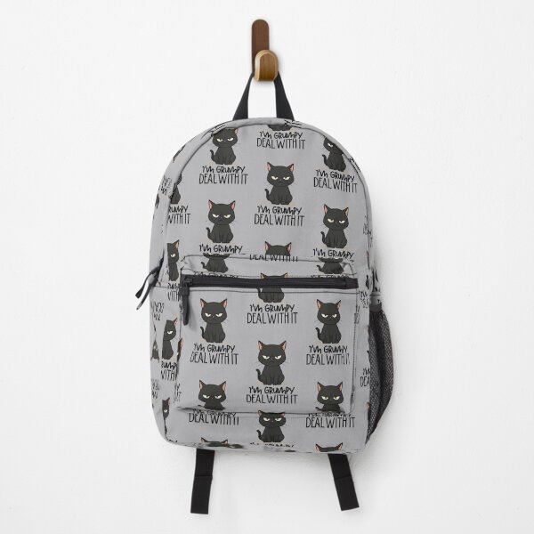 Item preview, Grumpy Black Cat Illustration Cute Angry Cat Cartoon Art designed and sold by SimplyJasper.
