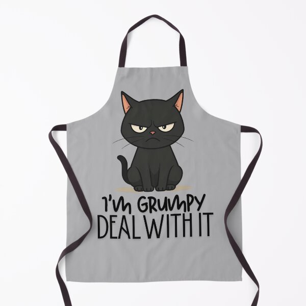 Item preview, Grumpy Black Cat Illustration Cute Angry Cat Cartoon Art designed and sold by SimplyJasper.