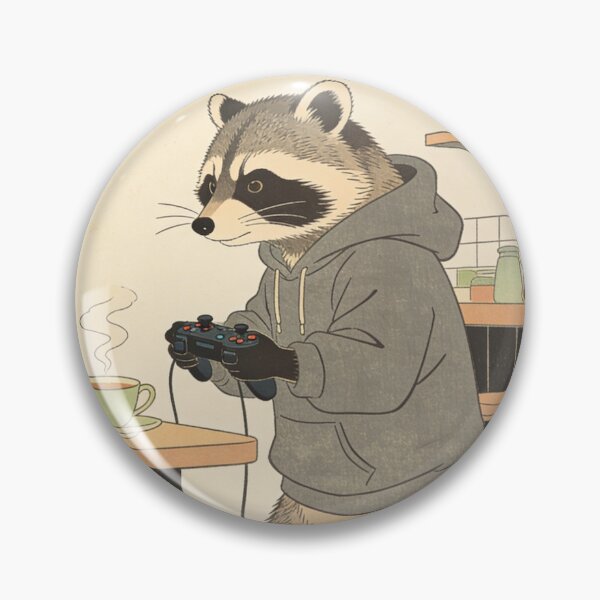 Item preview, Cozy Raccoon Gamer Lofi Aesthetic Art - Japanese Ukiyo-e Coffee Shop Vibe designed and sold by Cherrydora.