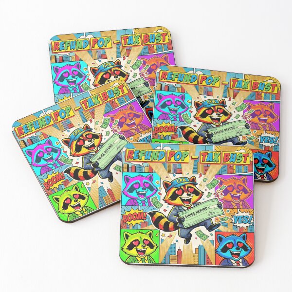 Item preview, Refund Pop Tax Bust Raccoon CPA – Color Explosion designed and sold by RaccoonCPA.