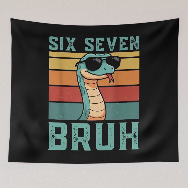 Item preview, Funny Retro Snake Six Seven Bruh T-Shirt designed and sold by LashondaGreen89.