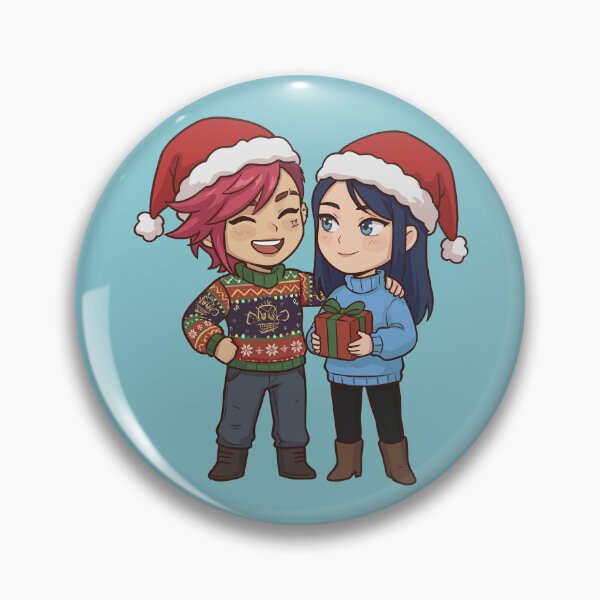 Item preview, Vi and Caitlyn Arcane Christmas - Cute Chibi Comic Style Fan Art, Holiday Gift for Arcane Fans designed and sold by Brudy-R.