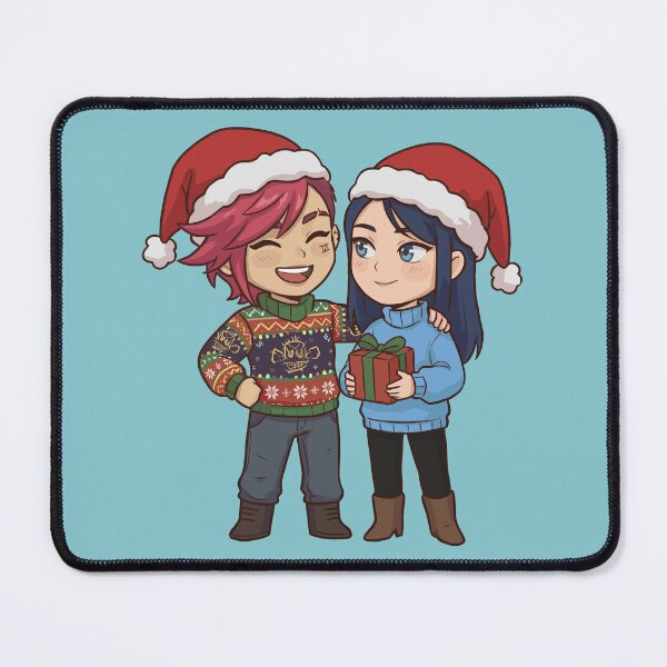 Item preview, Vi and Caitlyn Arcane Christmas - Cute Chibi Comic Style Fan Art, Holiday Gift for Arcane Fans designed and sold by Brudy-R.