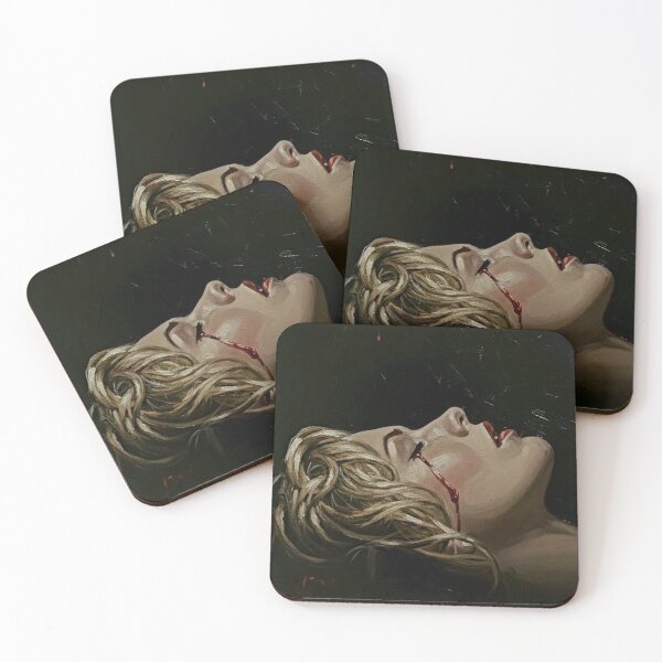 Item preview, Blonde Woman Bleeding Eye Art | Dark Vampire Series Painting | Gothic Romance Poster designed and sold by Art's Diner.