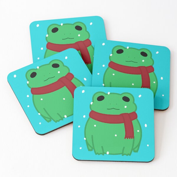 Item preview, Cute Winter Frog with scarf– Kawaii Frog with Scarf Snow Design designed and sold by Aku-passion.